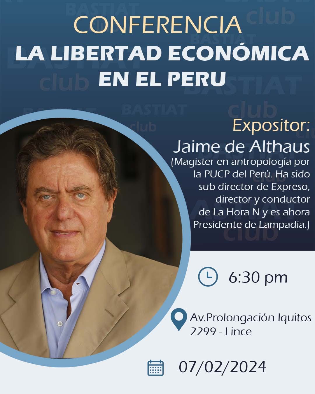 Imagen de la publicación: Conferencia semanal con Jaime de Althaus